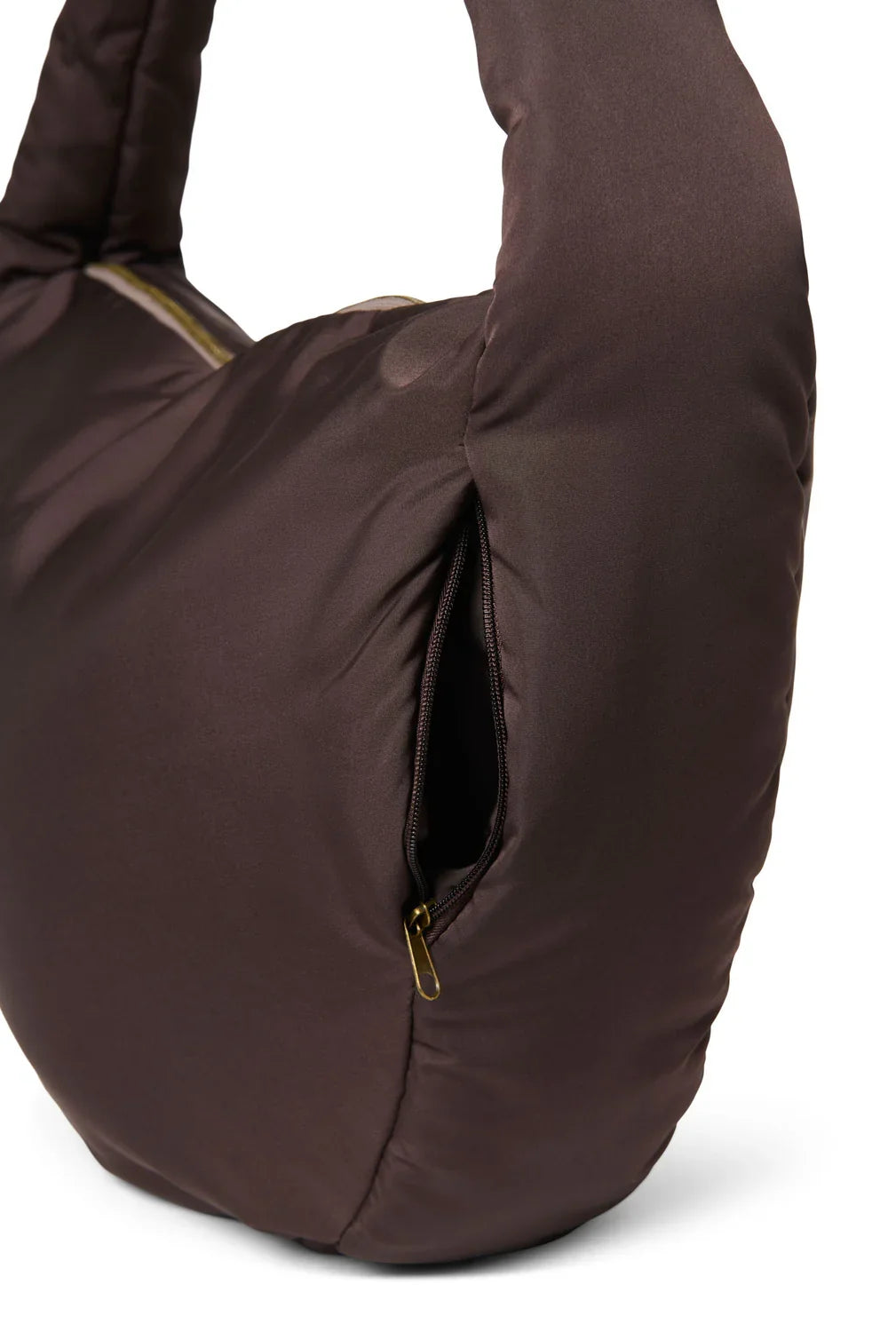 Brown Puffy Cross Body Bag