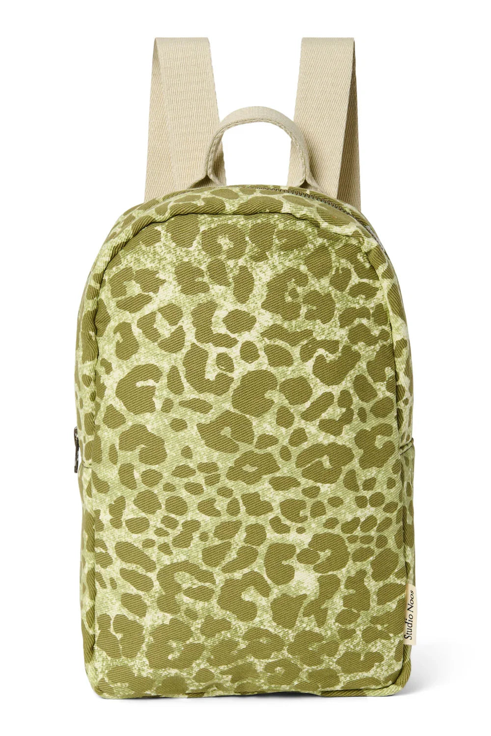 Green Leopard Cotton Mini Backpack
