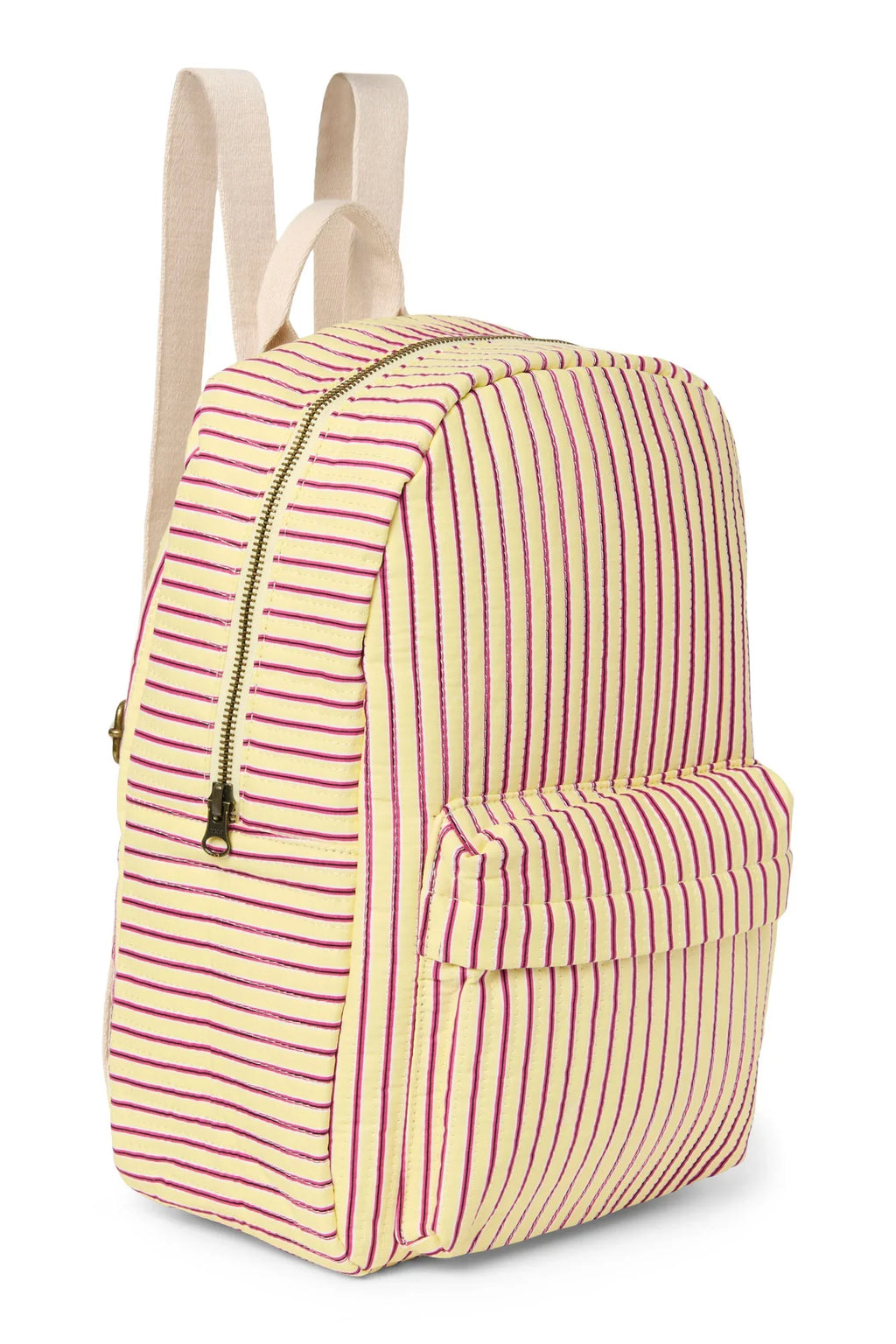 Poplin Striped Midi Backpack | Raspberry