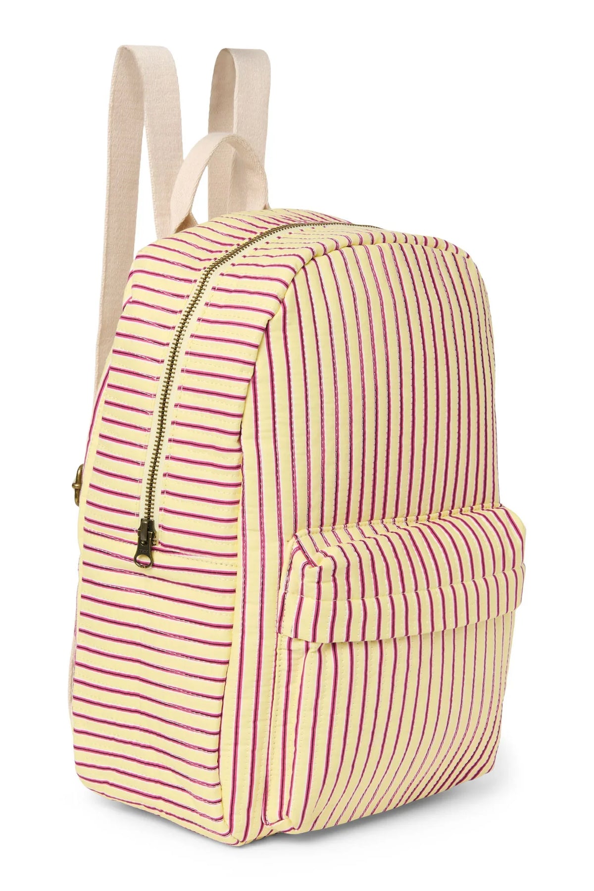 Poplin Striped Midi Backpack | Raspberry
