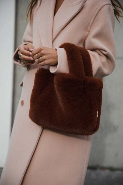 Brown Faux Fur Mini Handbag