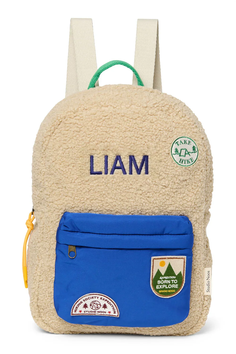 Ecru/Purple Teddy Midi Backpack