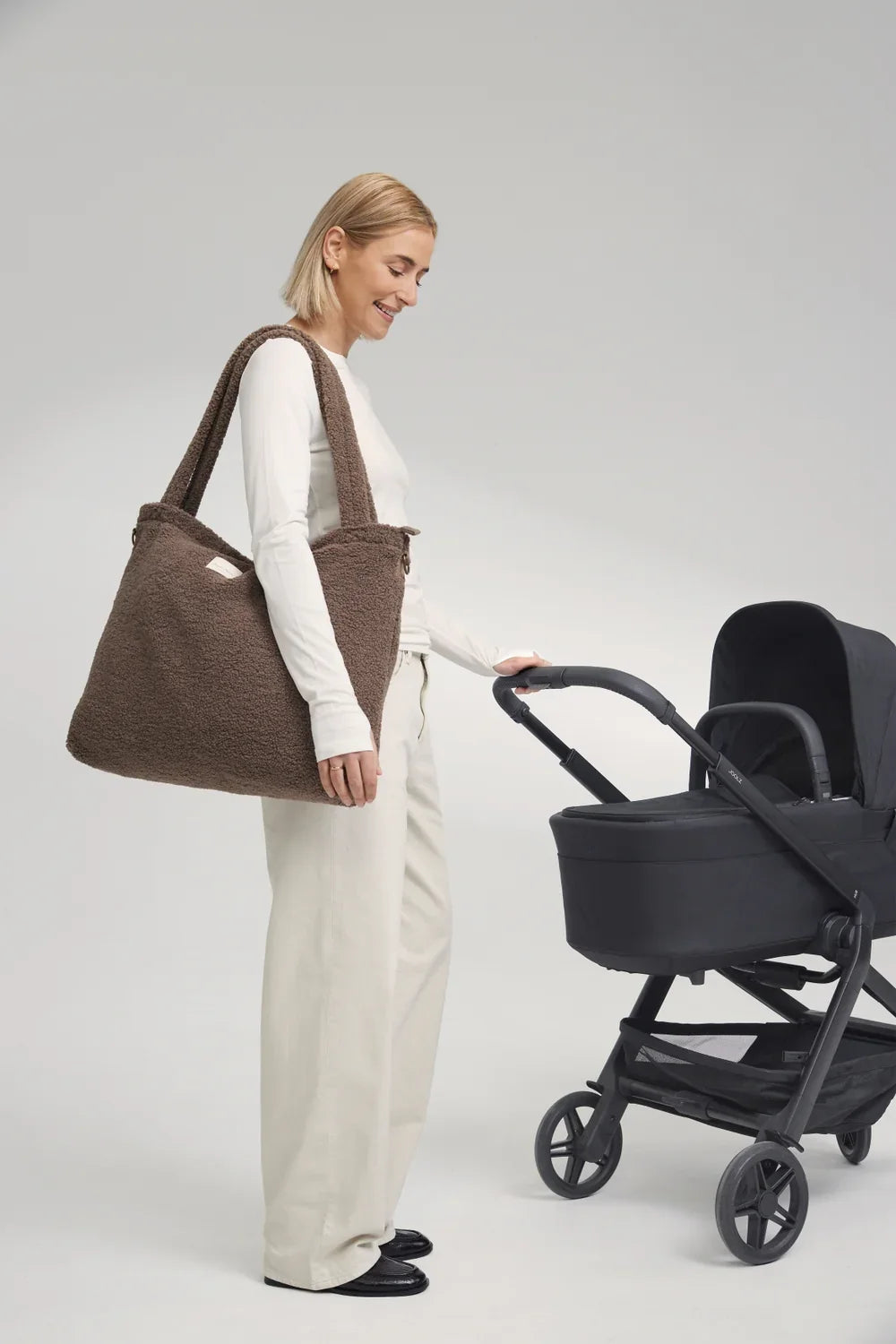 Ecru Teddy Diaper Bag