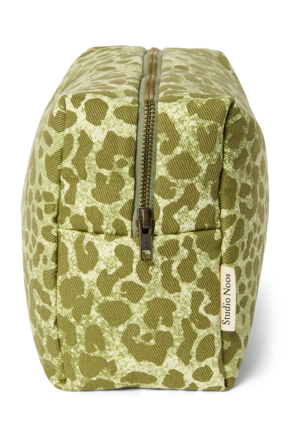 Brown Leopard Cotton Toiletry Bag