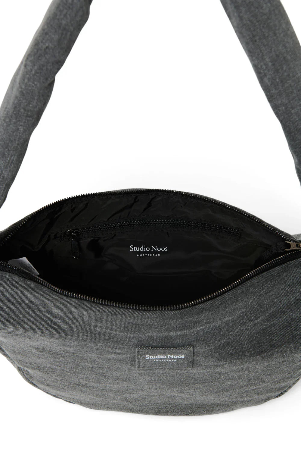 Grey Hearts Denim Mini Cross Body Bag