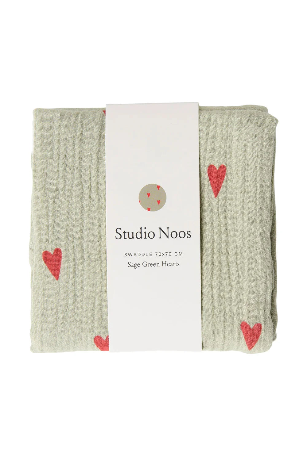 Beige Hearts Swaddle Print Medium