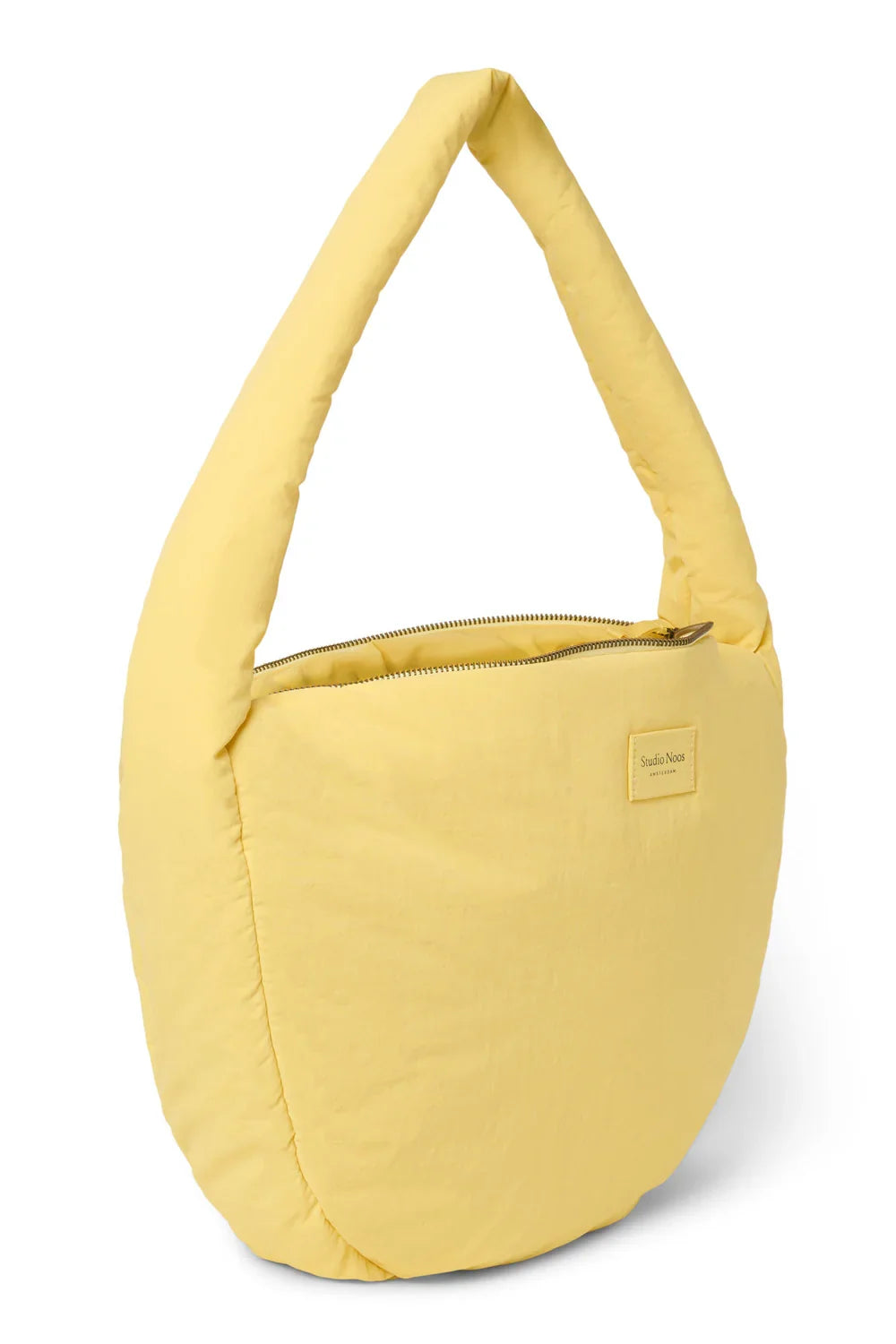 Butter Yellow Textured Puffy Cross Body Bag