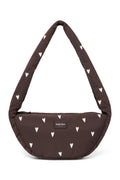 Brown Hearts Puffy Mini Cross Body Bag