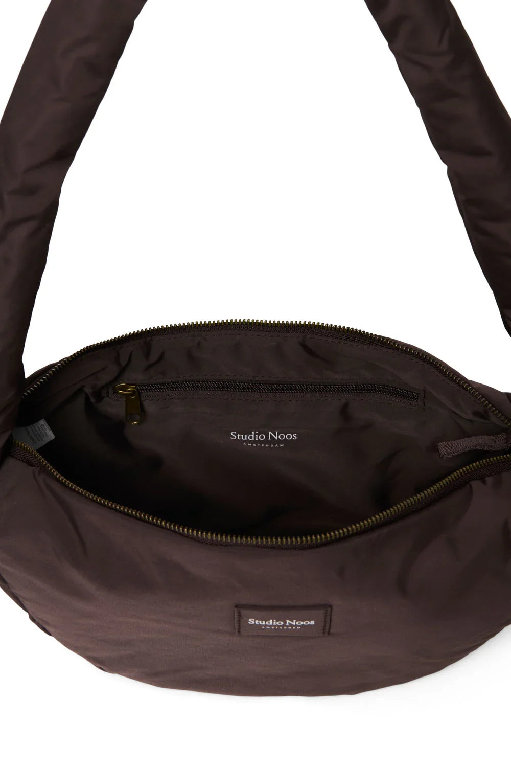 Brown Hearts Puffy Mini Cross Body Bag