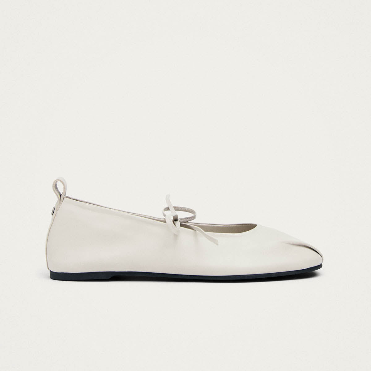 Elva Cream Leather Ballet Flats