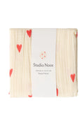 Beige Hearts Swaddle Print Medium