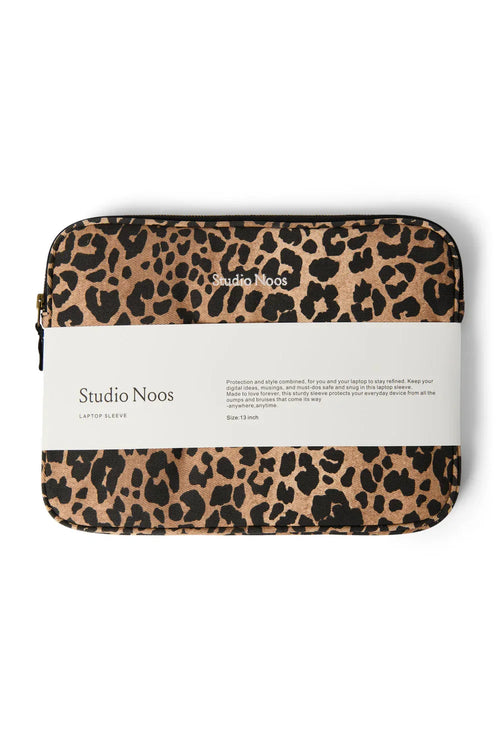 Brown Leopard Cotton Laptop Sleeve 13 Inch