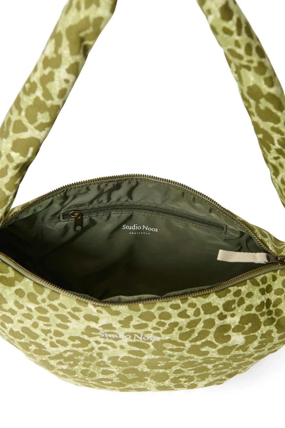 Brown Leopard Cotton Mini Cross Body Bag